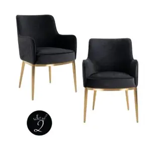 - Eetkamerstoel Breeze quartz anthracite fire retardant (Set of 2)