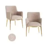 - Eetkamerstoel Breeze khaki velvet fire retardant (Set of 2)