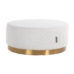 - Poef & Voetenbank Emmy white bouclé 70Ø