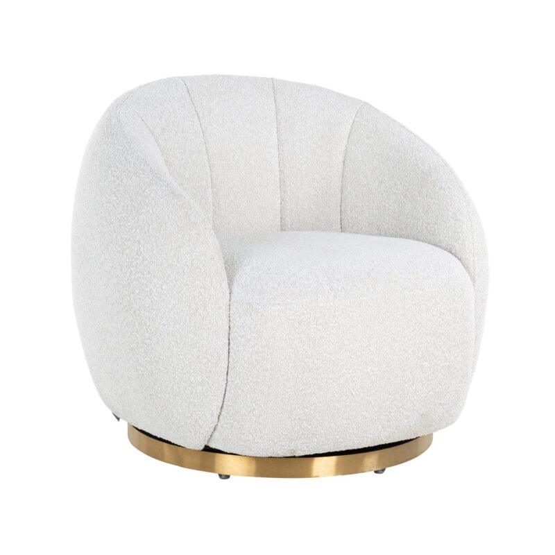- Lounge stoel Jago white bouclé