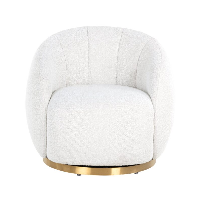 - Lounge stoel Jago white bouclé