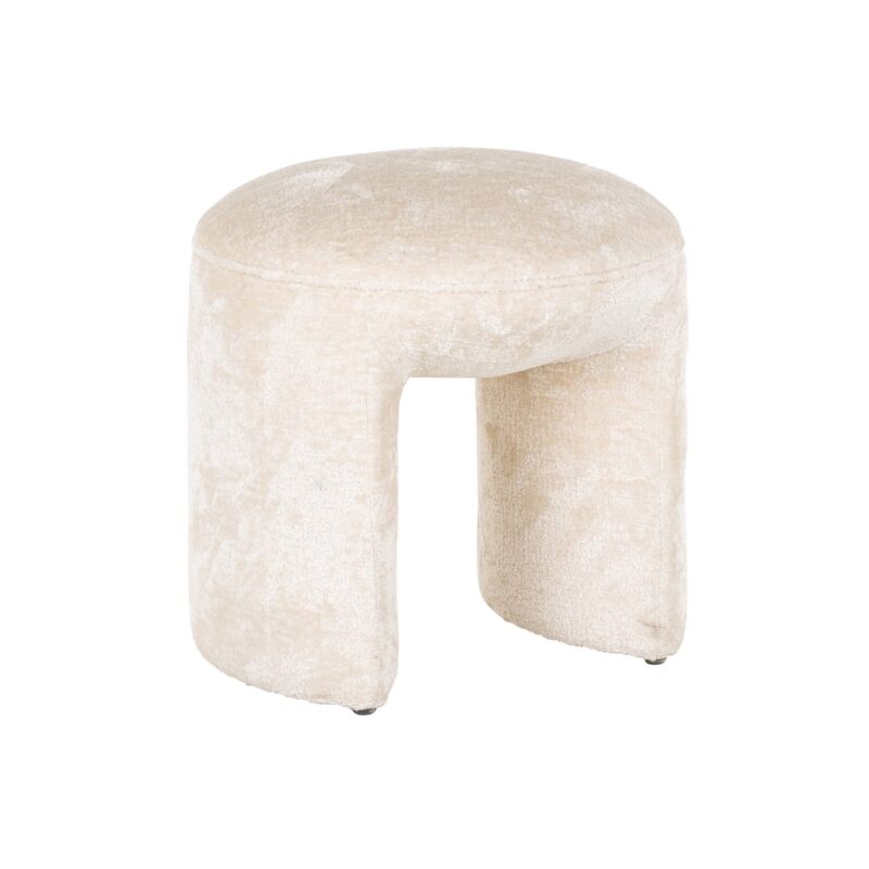 - Poef & Voetenbank Fargo white chenille
