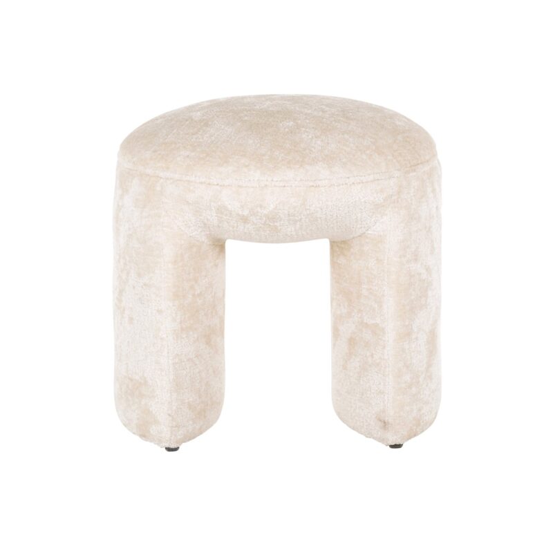 - Poef & Voetenbank Fargo white chenille