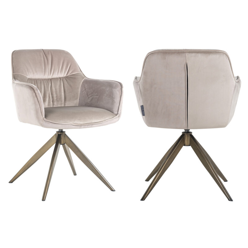 - Eetkamerstoel Aline khaki velvet fire retardant
