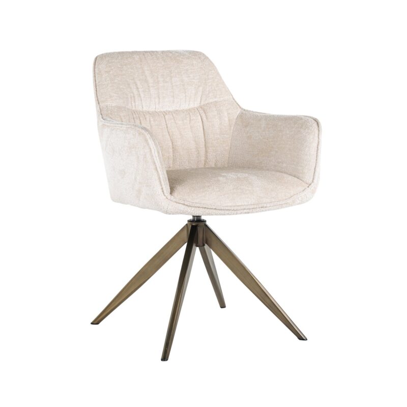 - Eetkamerstoel Aline FR white chenille fire retardant