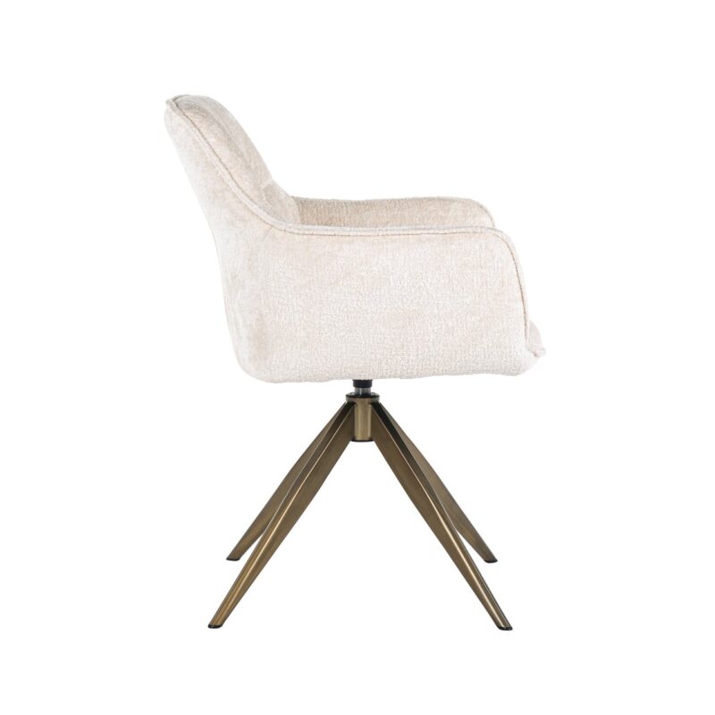 - Eetkamerstoel Aline FR white chenille fire retardant