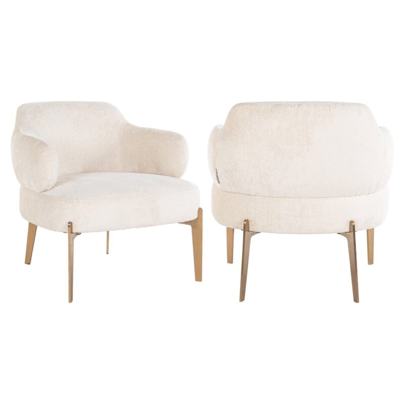 - Lounge stoel Venus white chenille