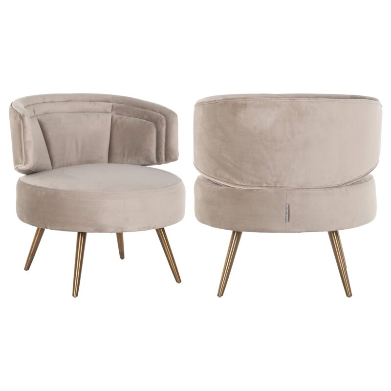 - Lounge stoel Hazel khaki velvet fire retardant