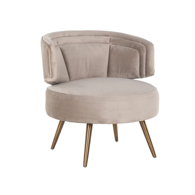 - Lounge stoel Hazel khaki velvet fire retardant