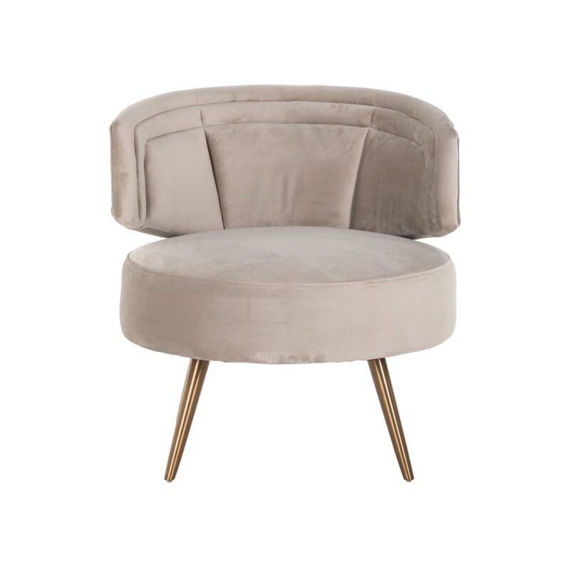 - Lounge stoel Hazel khaki velvet fire retardant