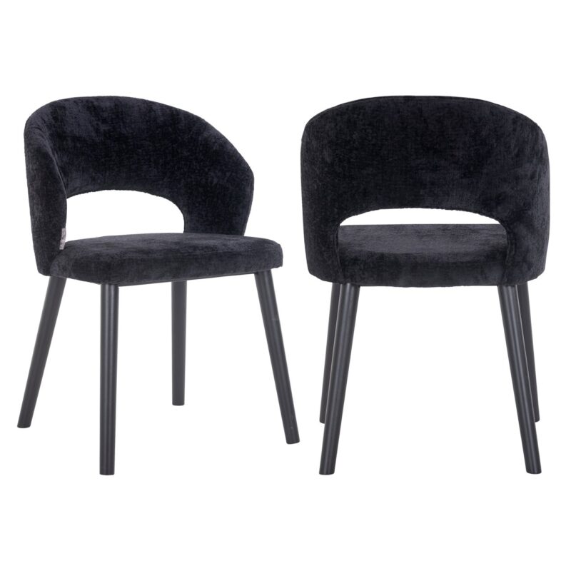 - Eetkamerstoel Savoy black chenille