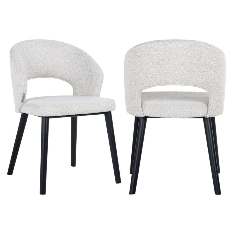 - Eetkamerstoel Savoy white bouclé