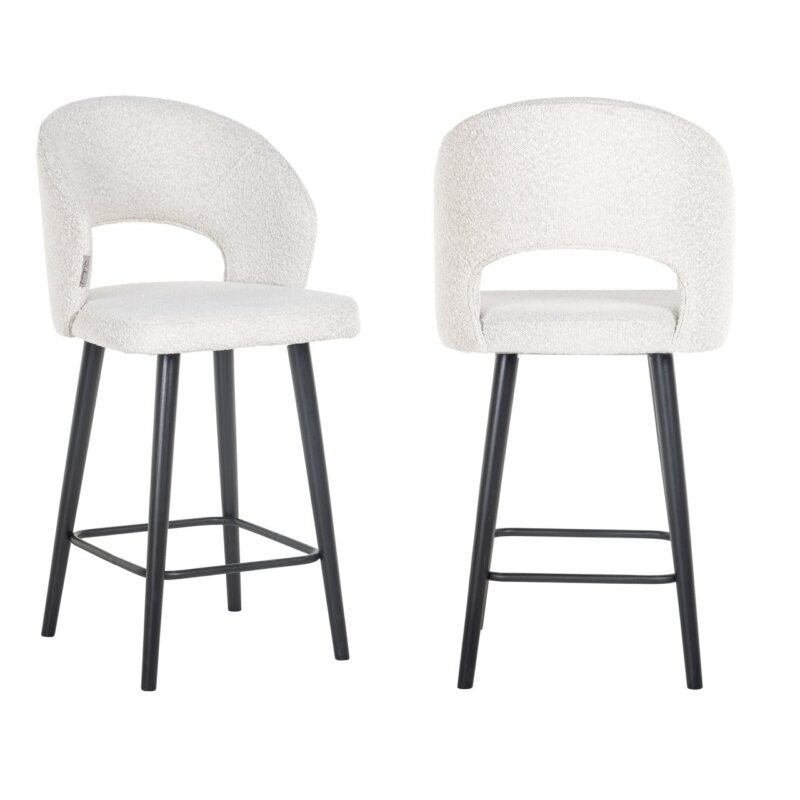 - Counterstoel Savoy white bouclé