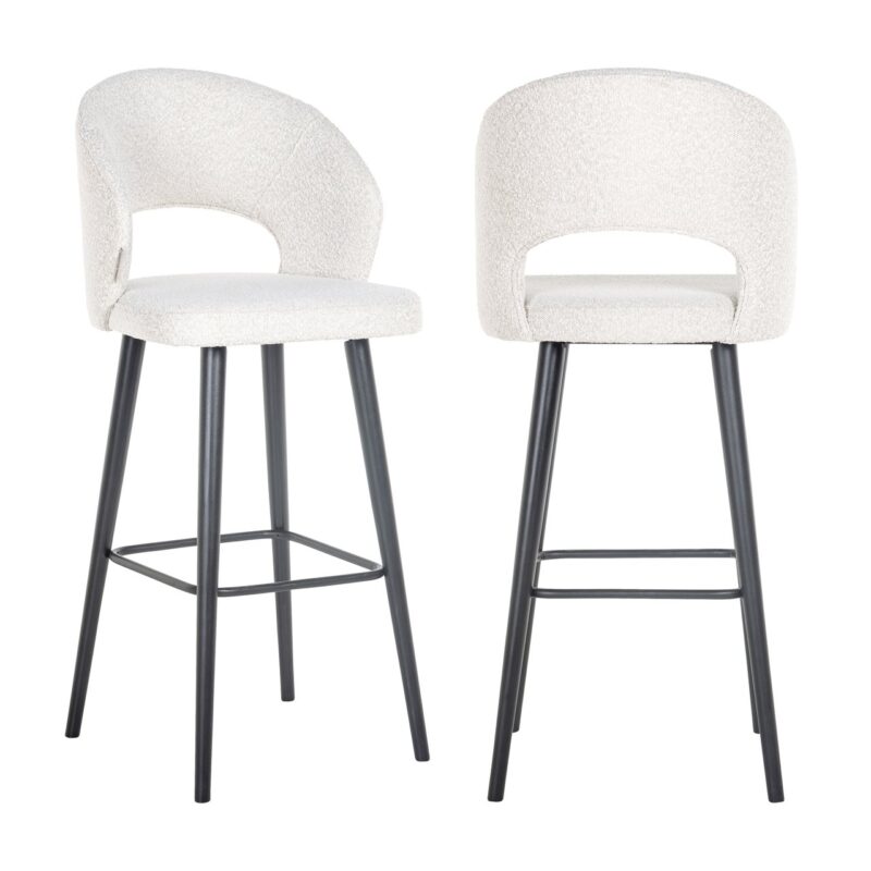 - Barstoel Savoy white bouclé