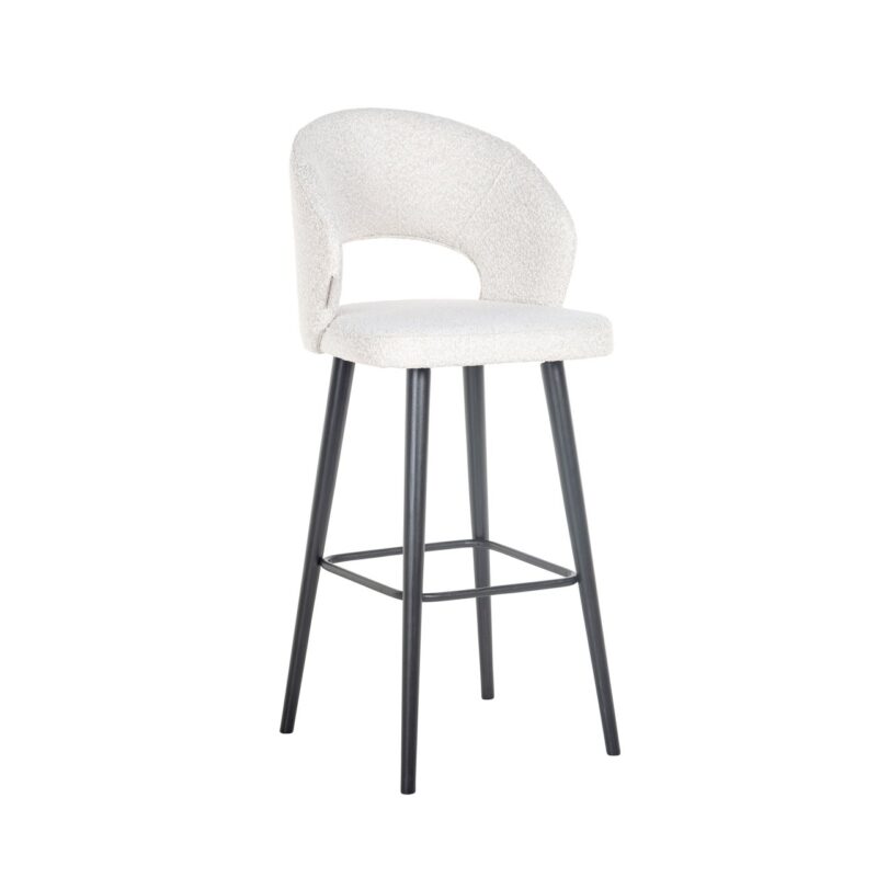 - Barstoel Savoy white bouclé