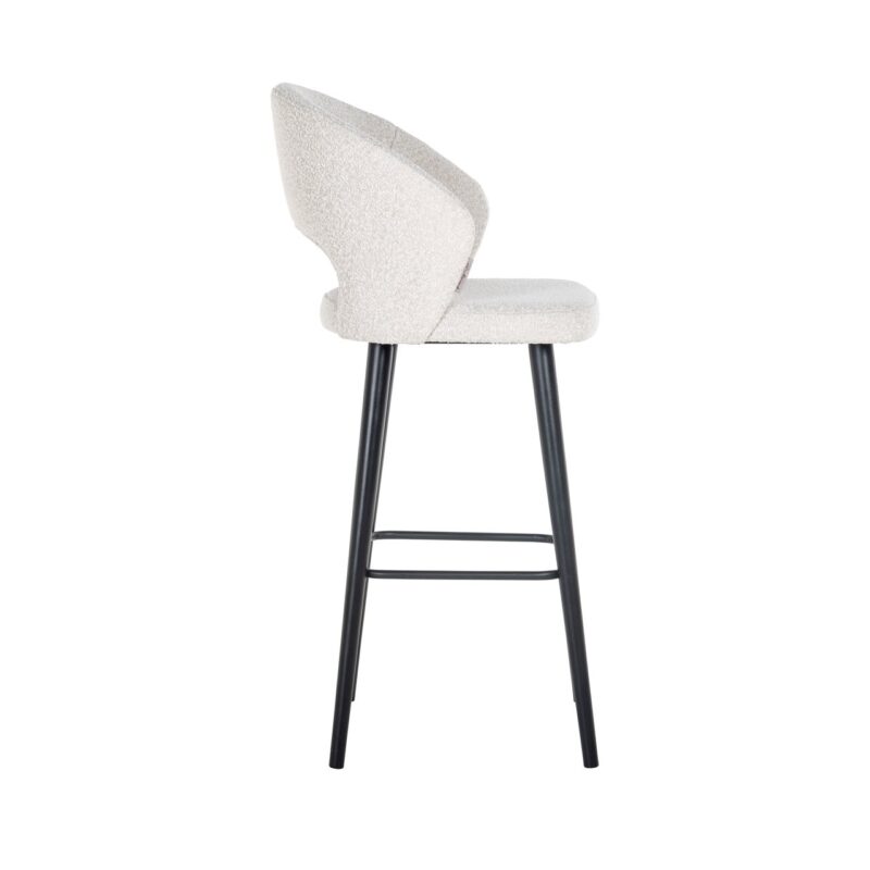 - Barstoel Savoy white bouclé
