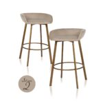 - Barstoel Cressida khaki velvet low back (Set of 2)