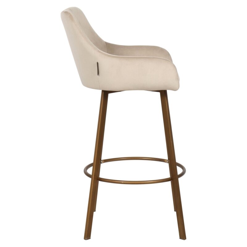 - Barstoel Cressida khaki velvet high back (Set of 2)