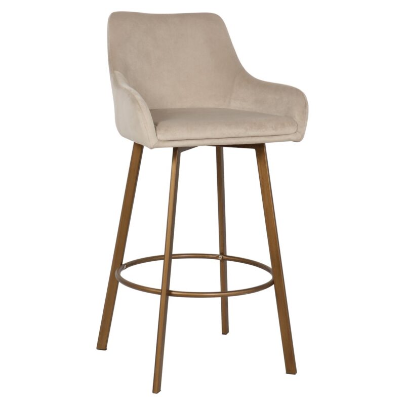 - Barstoel Cressida khaki velvet high back (Set of 2)