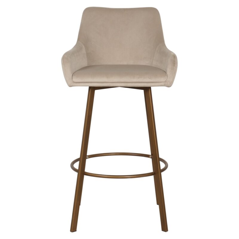 - Barstoel Cressida khaki velvet high back (Set of 2)