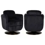 - Lounge stoel Turner black chenille swivel