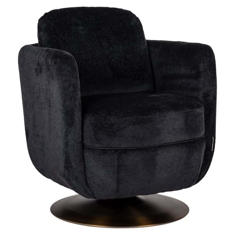 - Lounge stoel Turner black chenille