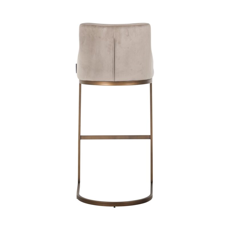 - Barstoel Bolton khaki velvet brushed gold fire retardant (Set of 2)