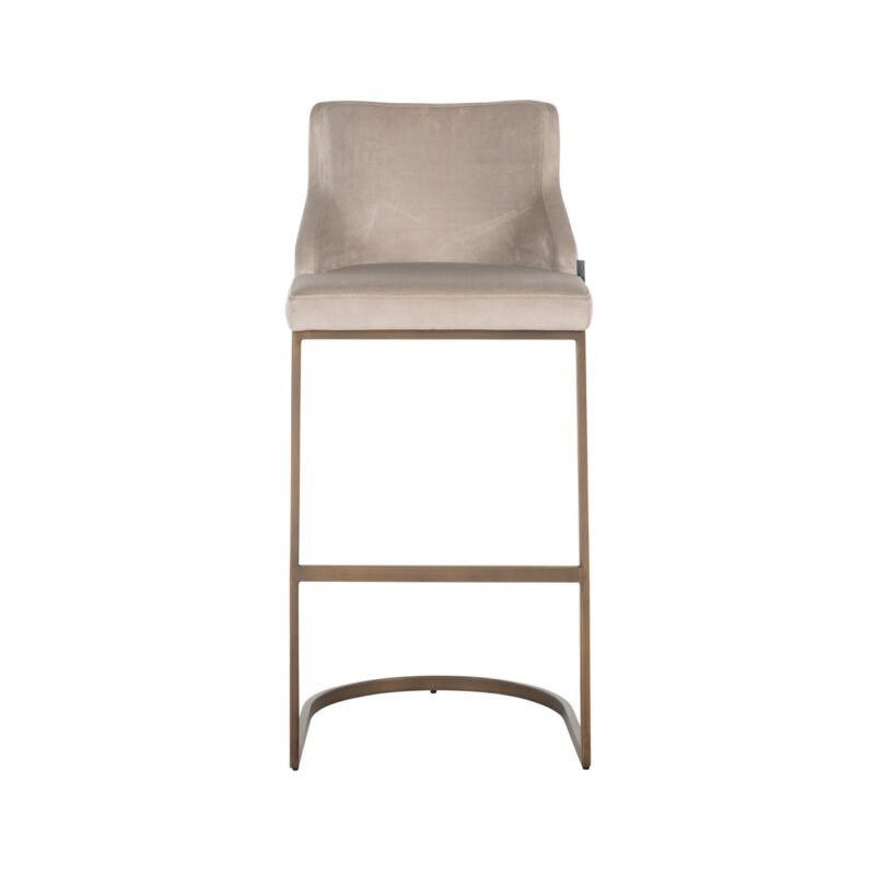 - Barstoel Bolton khaki velvet brushed gold fire retardant (Set of 2)