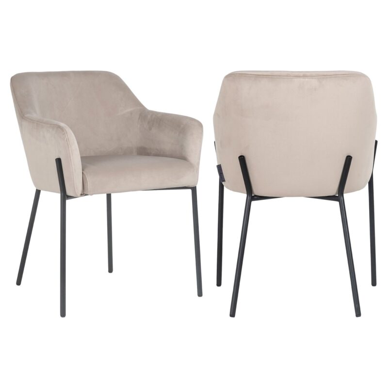 - Eetkamerstoel Fay khaki velvet fire retardant