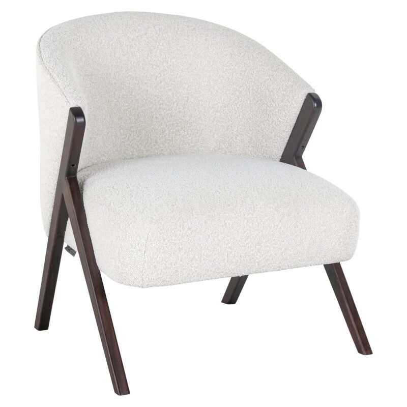 - Lounge stoel Mia white bouclé