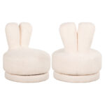 - Lounge stoel Bunny teddy white swivel kids