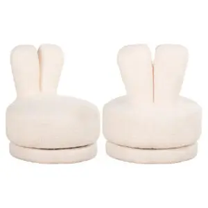 - Lounge stoel Bunny teddy white swivel kids