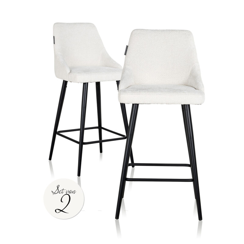 - Counterstoel Brooke white unicorn (Set of 2)