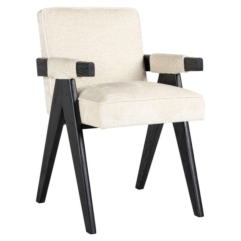 - Eetkamerstoel Cooper white chenille