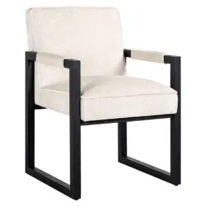 - Eetkamerstoel Beck white chenille