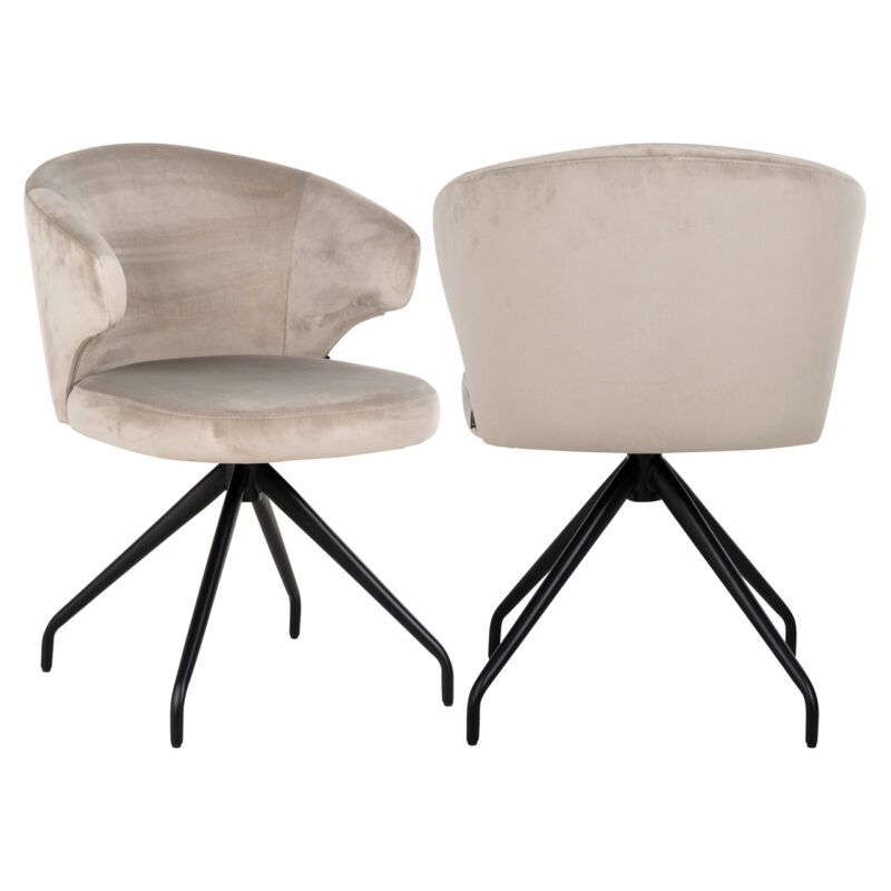 - Eetkamerstoel Milly khaki velvet