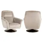 - Lounge stoel Nora khaki velvet swivel