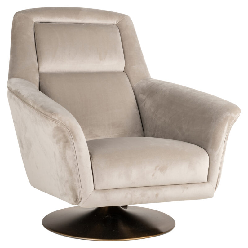 - Lounge stoel Nora khaki velvet