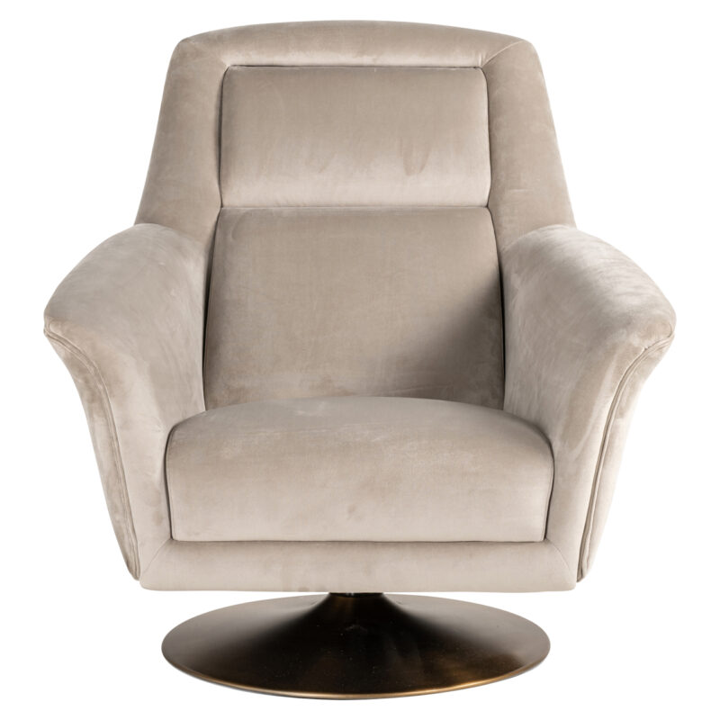 - Lounge stoel Nora khaki velvet