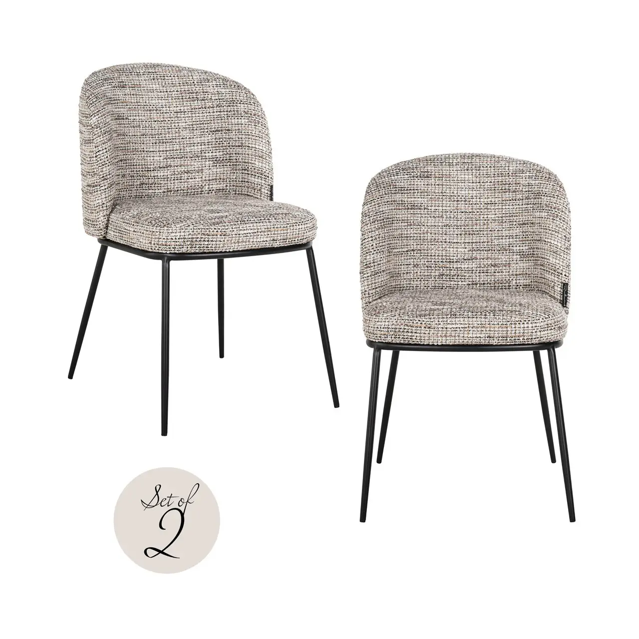 - Eetkamerstoel Elvi trendy nature fire retardant (Set of 2)
