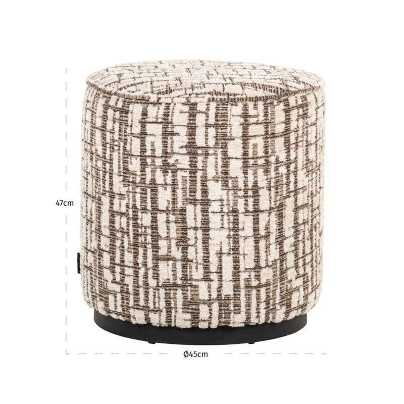 - Poef & Voetenbank Lexie cream 45Ø