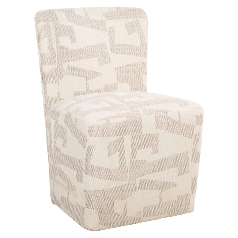 - Eetkamerstoel Lorain beige graffic on wheels