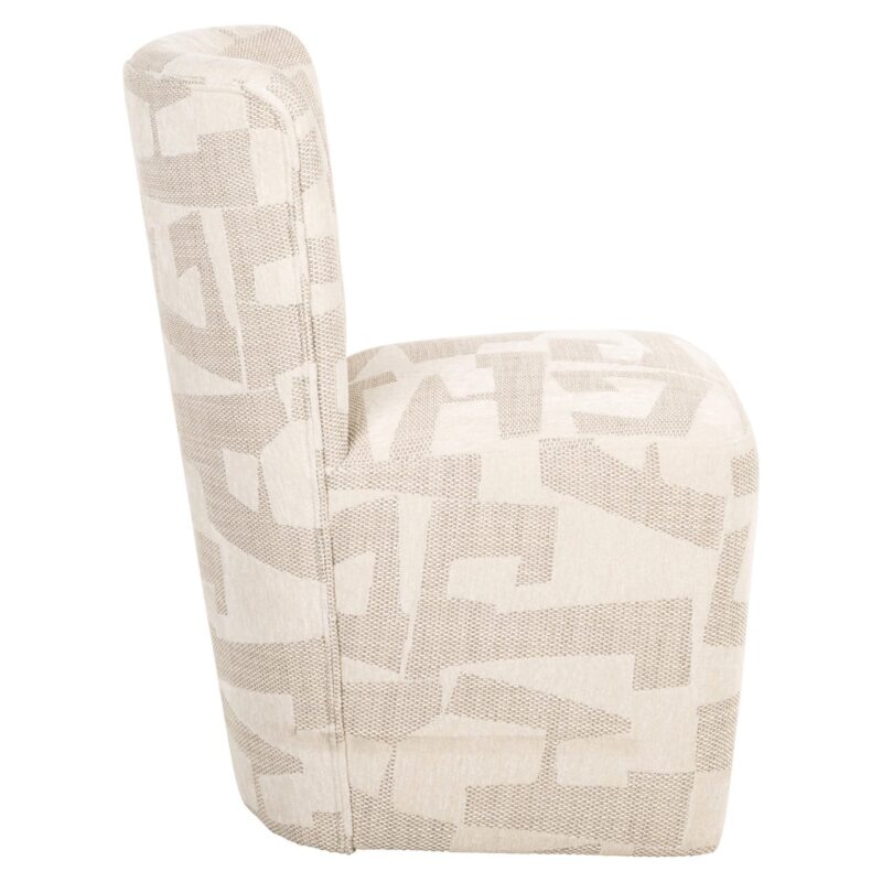 - Eetkamerstoel Lorain beige graffic on wheels
