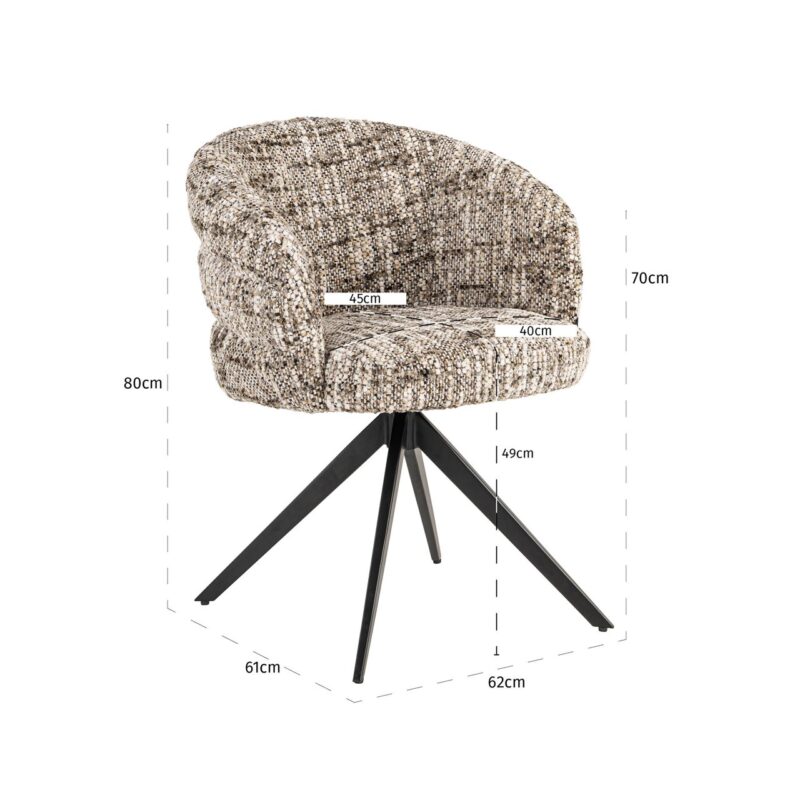 - Eetkamerstoel Serenity brown omara fire retardant