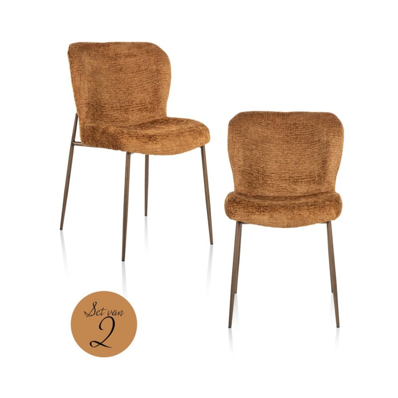 - Eetkamerstoel Odarby cognac fusion (Set of 2)