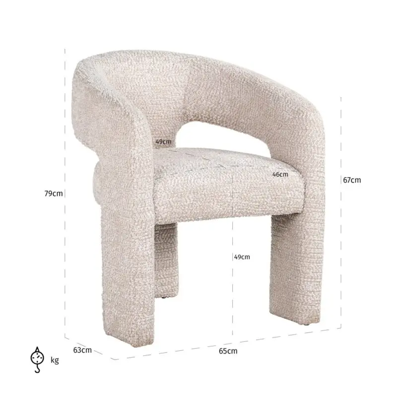 - Eetkamerstoel Belle customized fire retardant