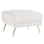 - Poef & Voetenbank Huxley white bouclé