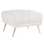 - Poef & Voetenbank Huxley white bouclé