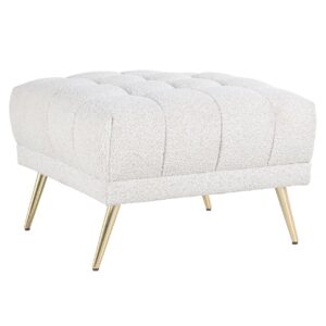 - Poef & Voetenbank Huxley white bouclé
