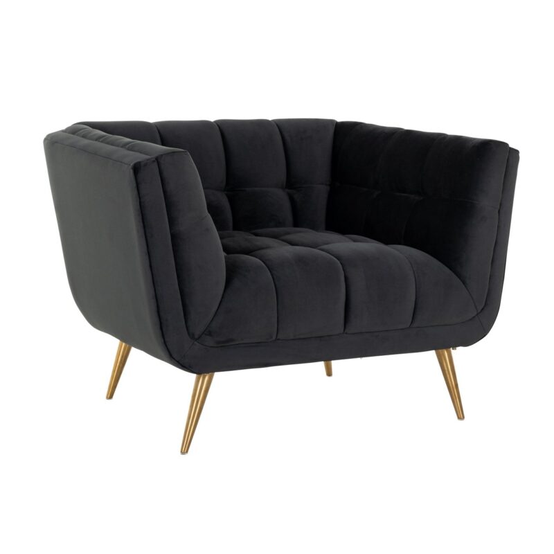 - Lounge stoel Huxley anthracite velvet